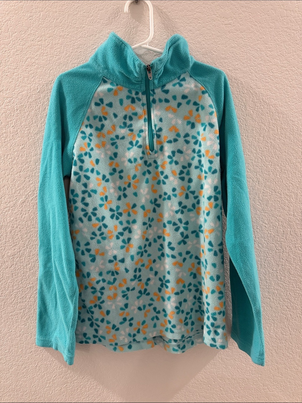 Columbia Kids Quarter Zip Floral Fleece Pullover - Teal